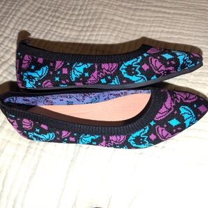 Bat 🦇 Flats Needlepoint Knit Goth Punk Hot Topic Fall Halloween Cute! 7.5-8.5